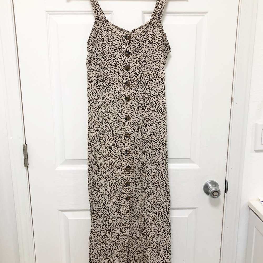 Cheeta Print Summer Button up Dress size M
